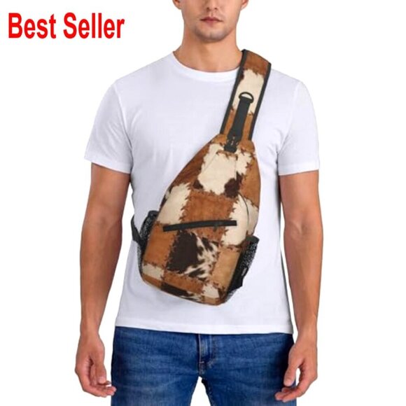 Polyester Crossbody Sling Backpack Adjustable Padded Strap Casual Daypack